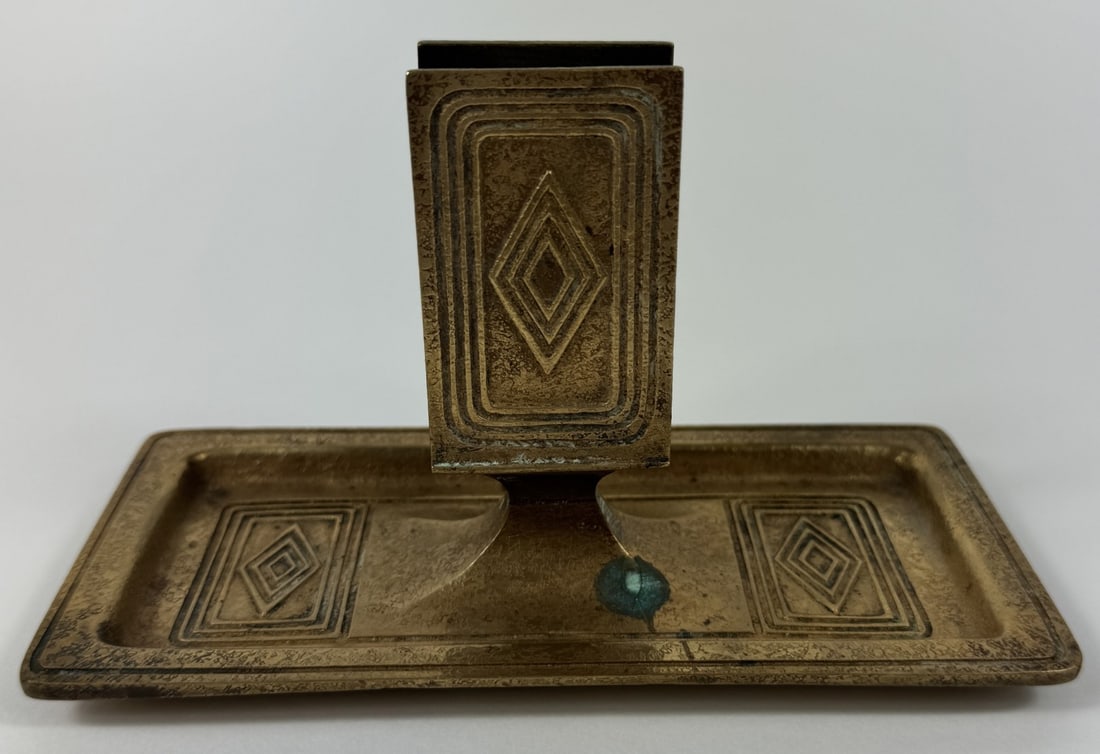 TIFFANY STUDIOS GRADUATE GILT BRONZE MATCH STAND (1 of 6)