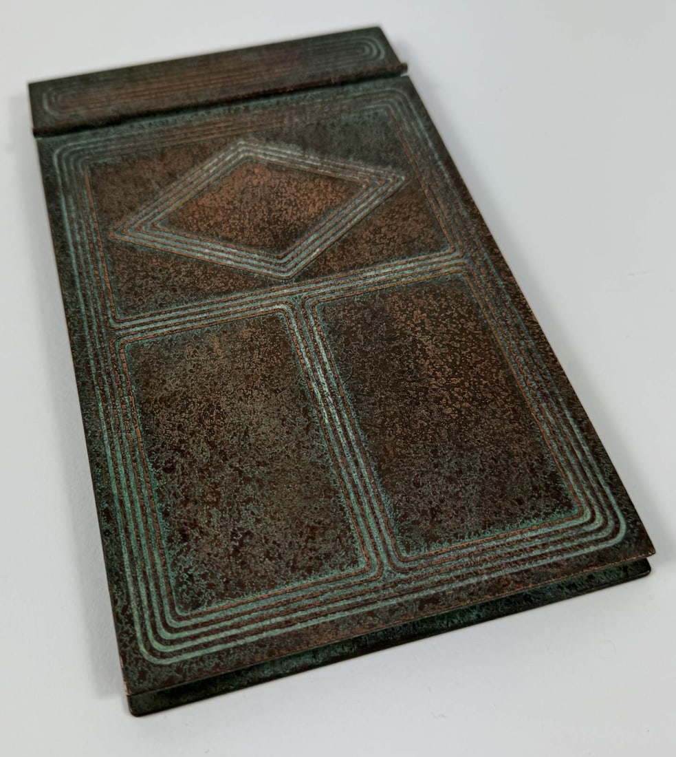 TIFFANY STUDIOS GRADUATE BRONZE NOTEPAD HOLDER (1 of 5)