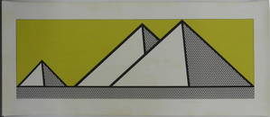 ROY LICHTENSTEIN 'PYRAMIDS' COLOR LITHOGRAPH