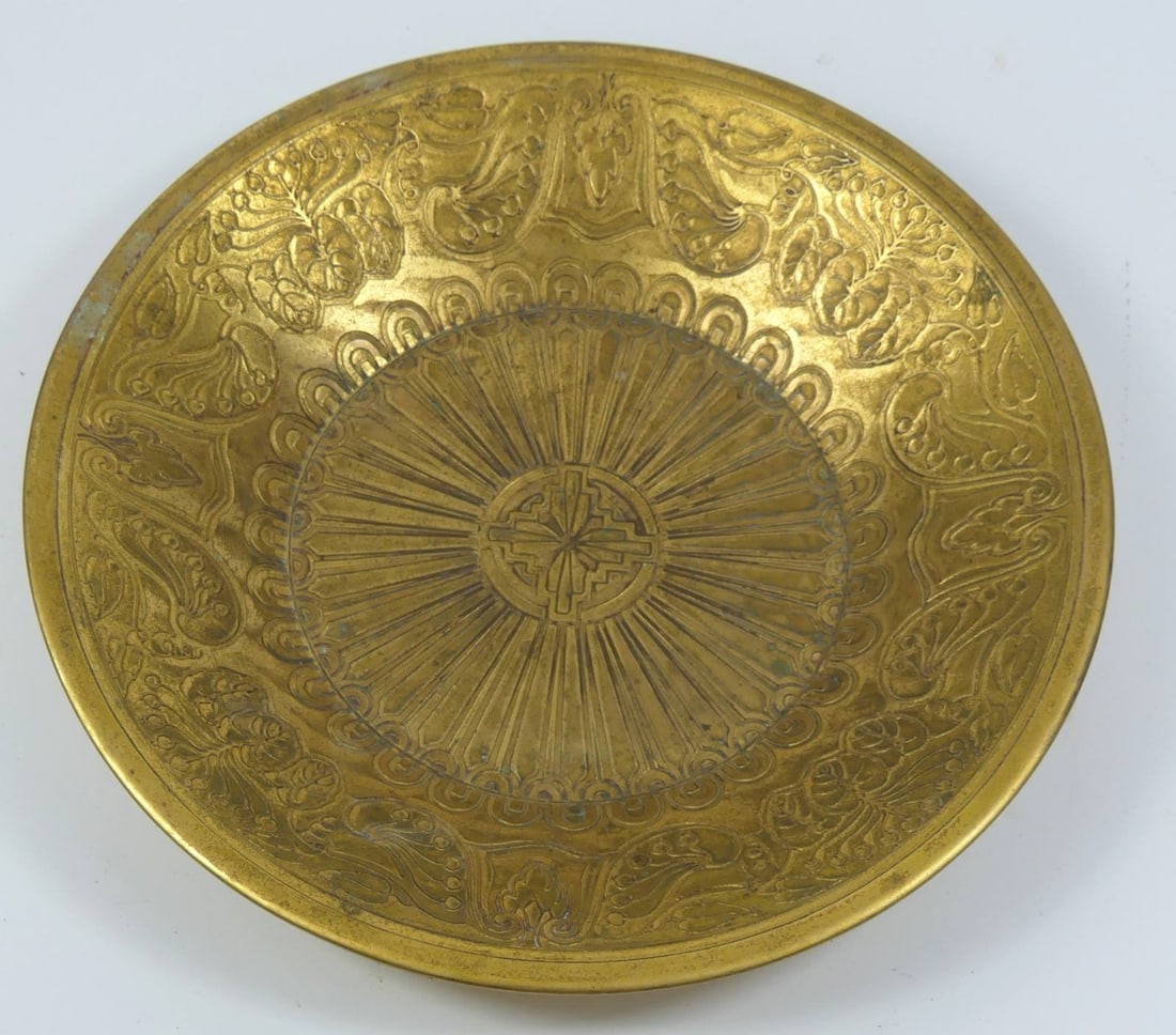 LOUIS C TIFFANY FURNACES GILT BRONZE BOWL (1 of 7)