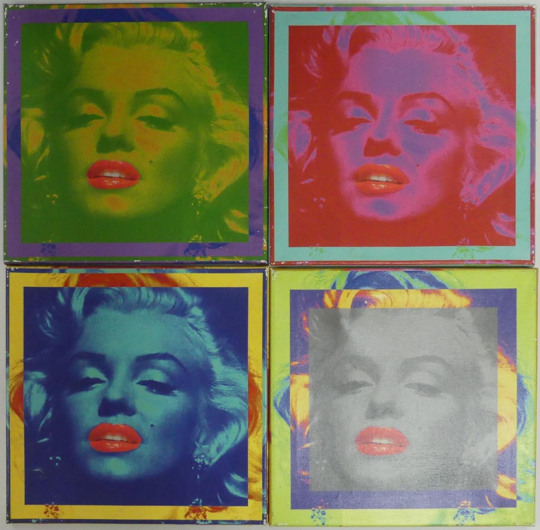 4pc STEVE KAUFMAN 'MARILYN' MIXED MEDIA ON CANVAS (1 of 10)