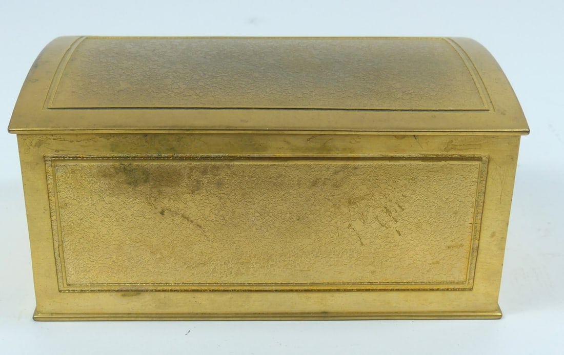 TIFFANY STUDIOS GILT BRONZE HUMIDOR BOX (1 of 7)