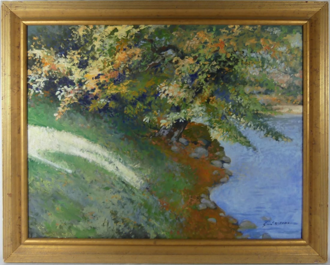 IMPRESSIONIST LANDSCAPE OIL ON CANVAS SIGNED (1 of 5)