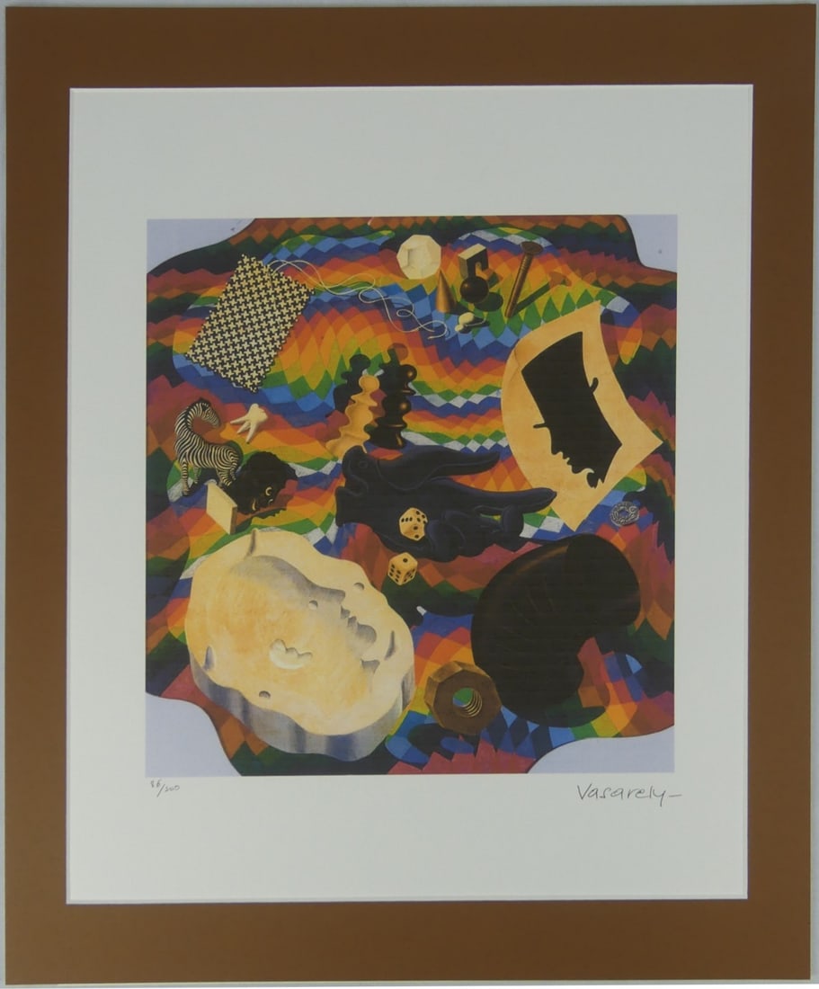 VICTOR VASARELY LINEAR OPTICAL ART LITHOGRAPH (1 of 5)