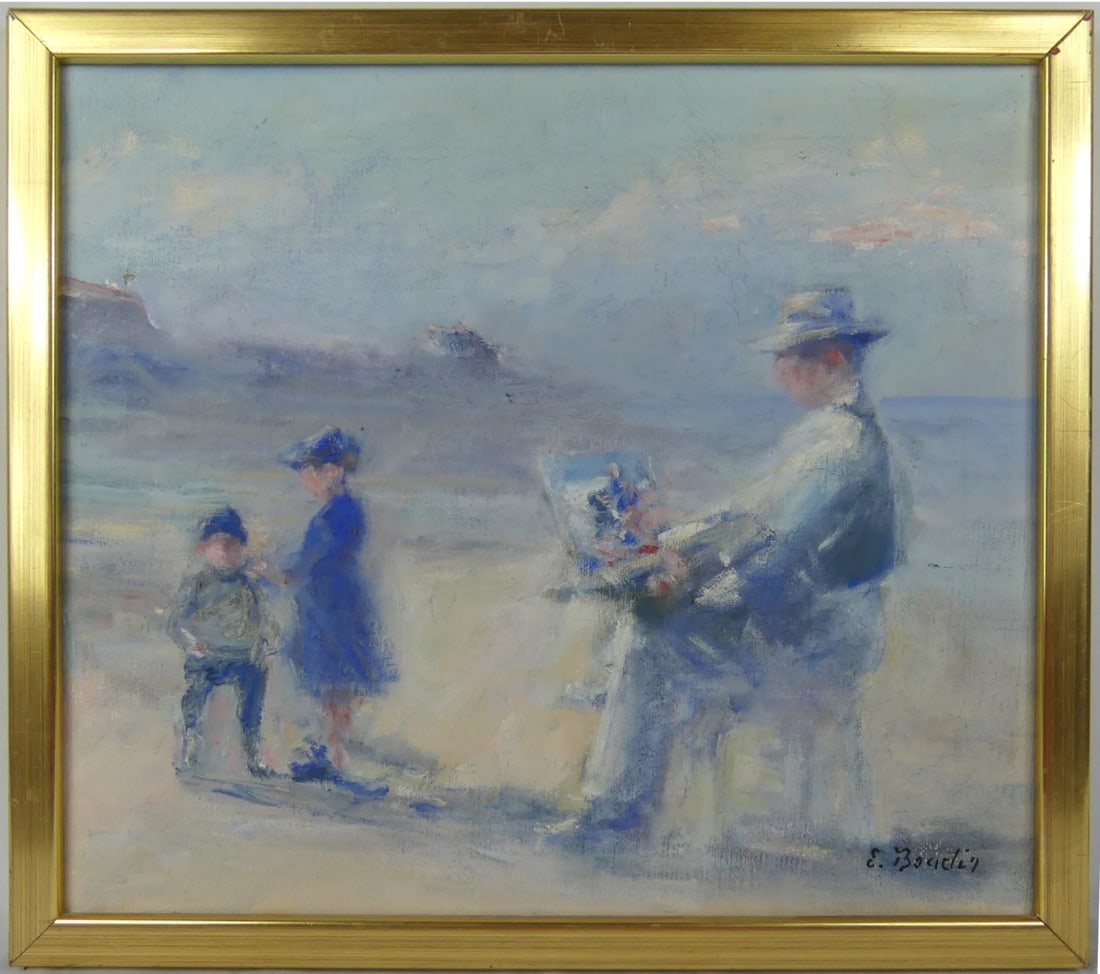 IMPRESSIONIST ARTIST AT BEACH OIL PAINTING CANVAS (1 of 7)