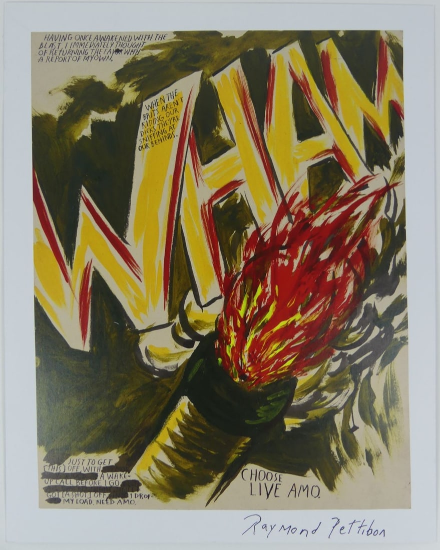 RAYMOND PETTIBON 'WHAM' SIGNED LITHOGRAPH (1 of 4)