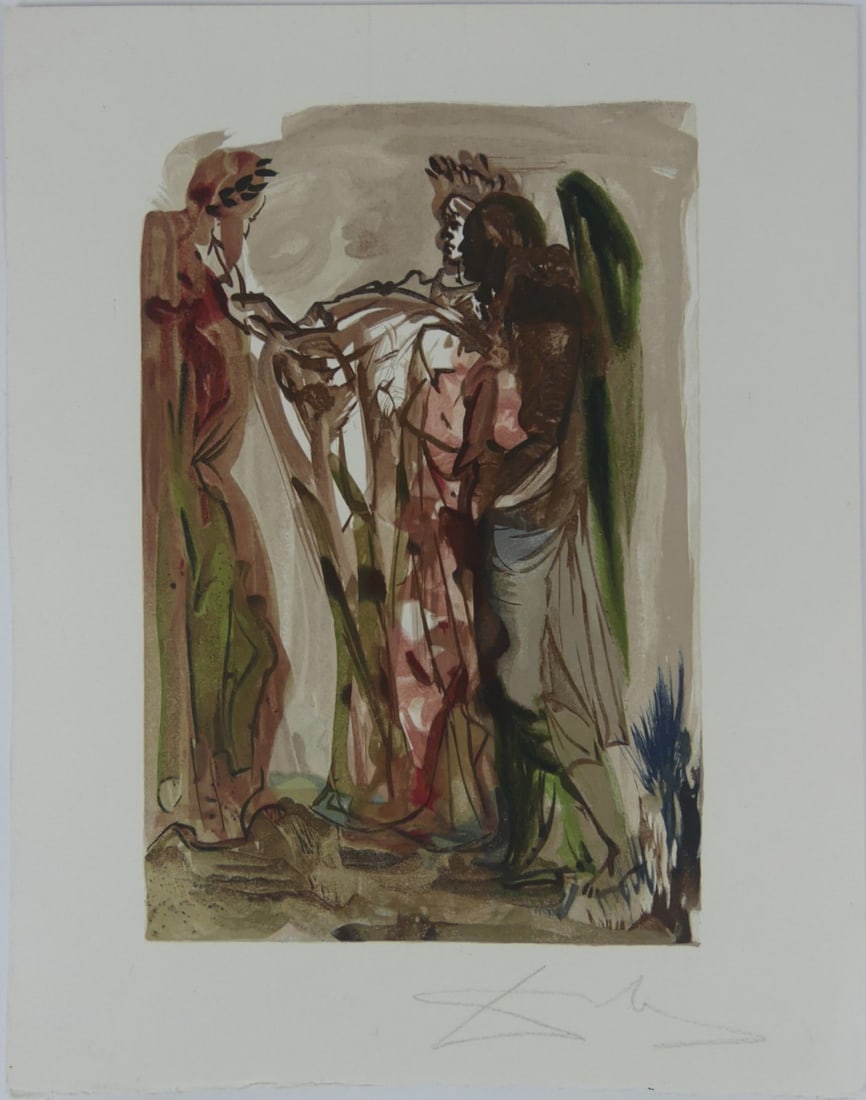 SALVADOR DALI 'PROUD ONES' WOODCUT: Salvador Dali woodcut titled 'Proud Ones'. Pencil signed lower right. Sheet measures 13" x 10 3/8".