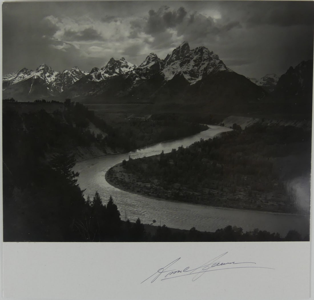 ANSEL ADAMS 'TETONS & SNAKE RIVER' SIGNED PHOTO (1 of 4)