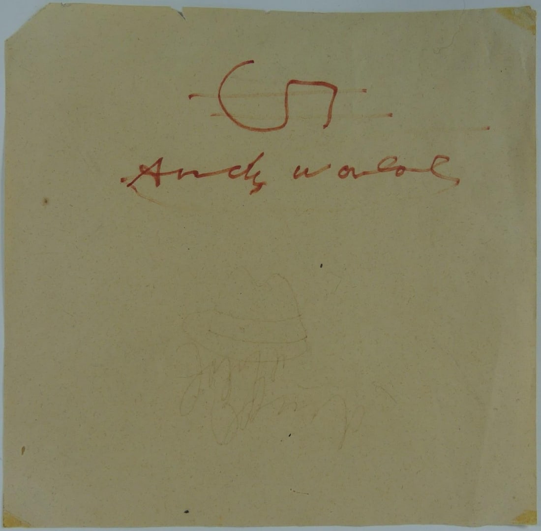 ANDY WARHOL SIGNED DOODLE (1 of 4)