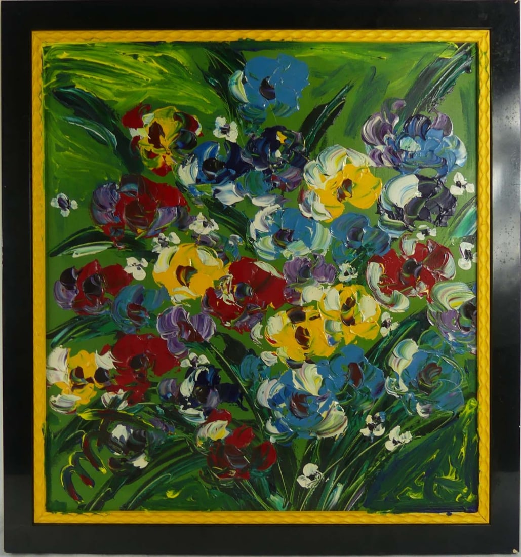 PETER MAX STYLE 'FLOWERS' ACRYLIC ON CANVAS (1 of 4)