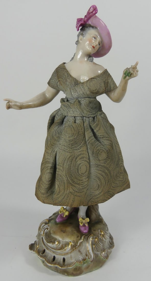 GERMAN PORCELAIN DOLL w FABRIC DRESS (1 of 7)