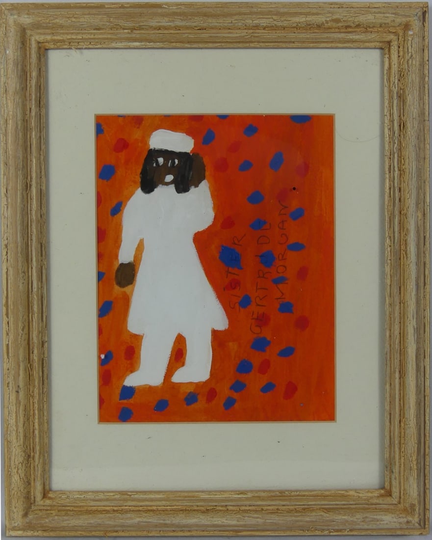 SISTER GERTRUDE MORGAN 'SELF PORTRAIT' MIXED MEDIA (1 of 6)
