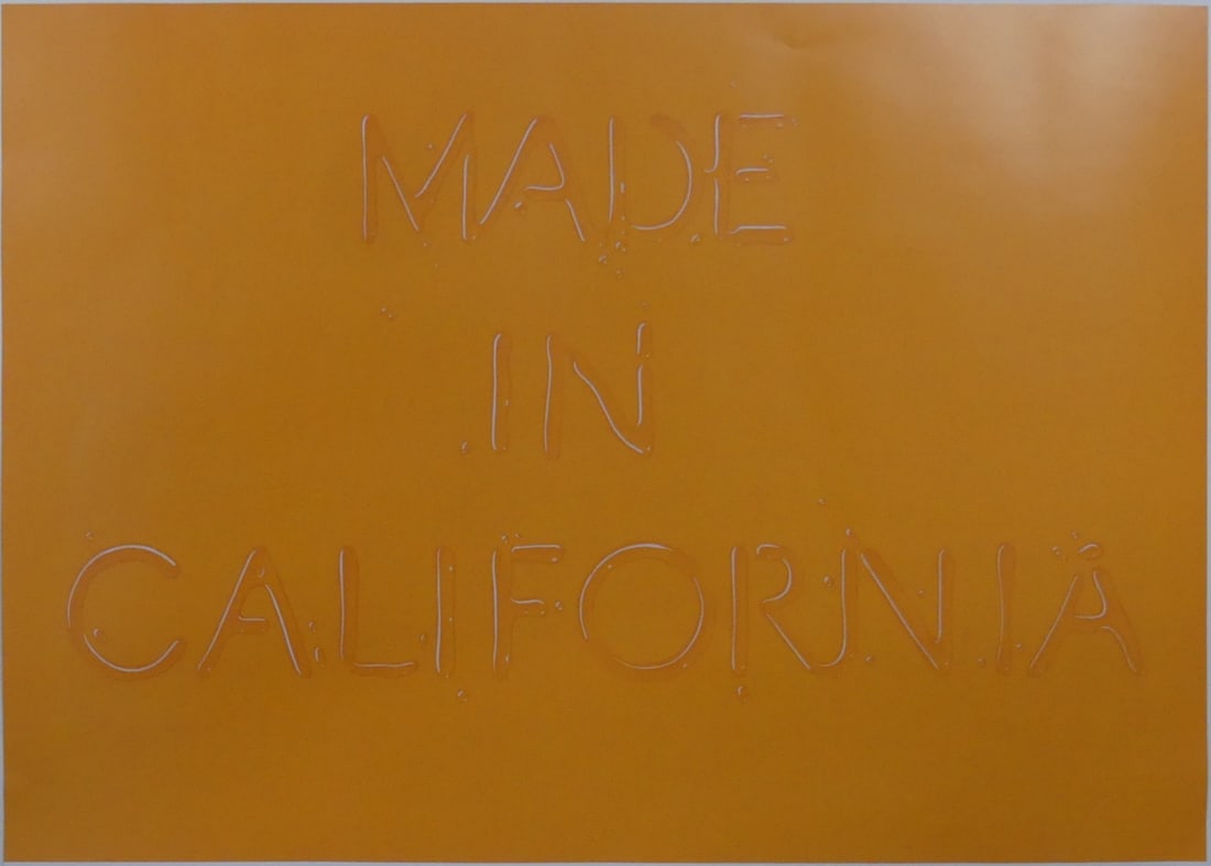 ED RUSCHA 'MADE IN CALIFORNIA' OFFSET LITHOGRAPH: Ed Ruscha Made in California offset lithograph. Sheet measures 24" x 18 1/4".
