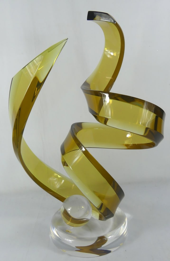 SHLOMI HAZIZA GOLDEN FREEFORM ACRYLIC SCULPTURE (1 of 7)