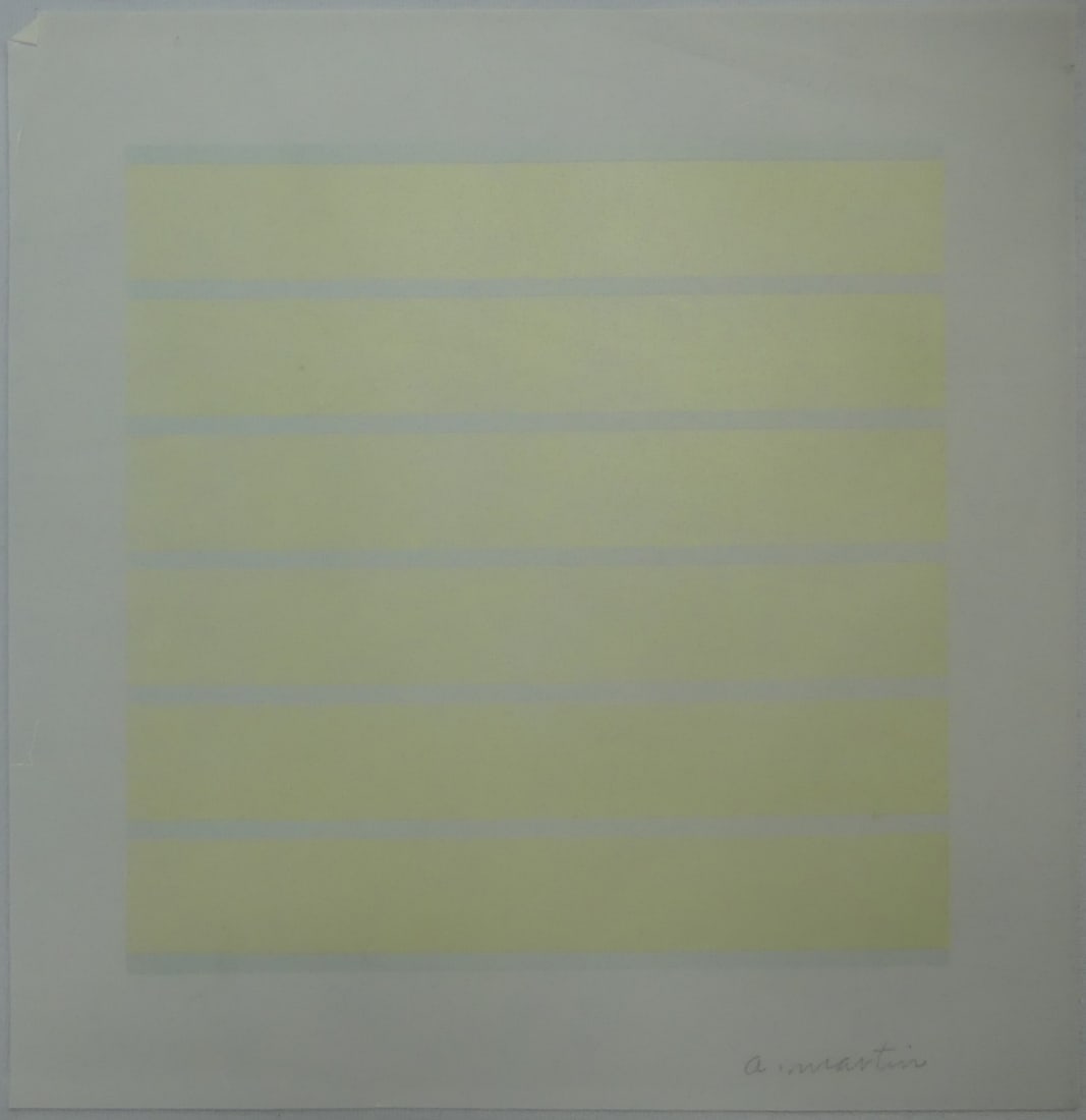AGNES MARTIN SIGNED LITHOGRAPH ON VELLUM (1 of 4)
