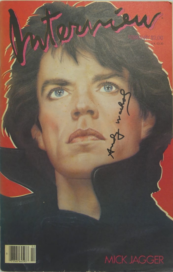 ANDY WARHOL MICK JAGGER SIGNED INTERVIEW MAGAZINE (1 of 4)