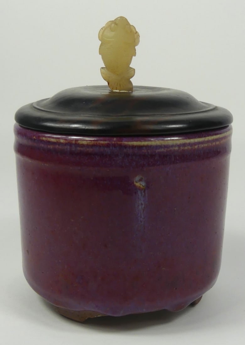 CHINESE FLAMBE GLAZE TRIPOD CENSER (1 of 8)