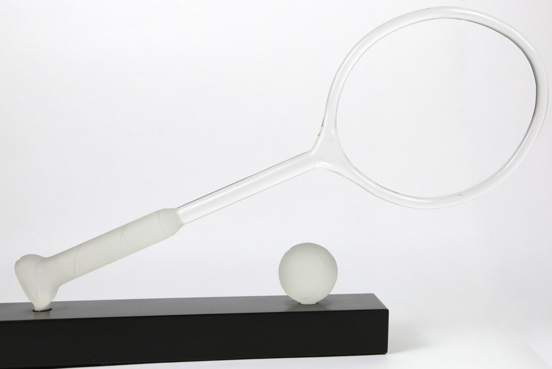 HANS GODO FRABEL STUDIO GLASS TENNIS RACKET & BALL (1 of 9)