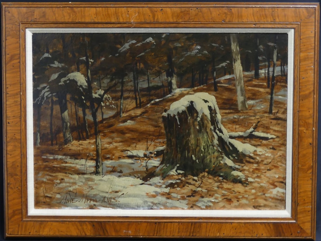 MARC MOON 'SNOWY LANDSCAPE' OIL PAINTING ON BOARD (1 of 5)