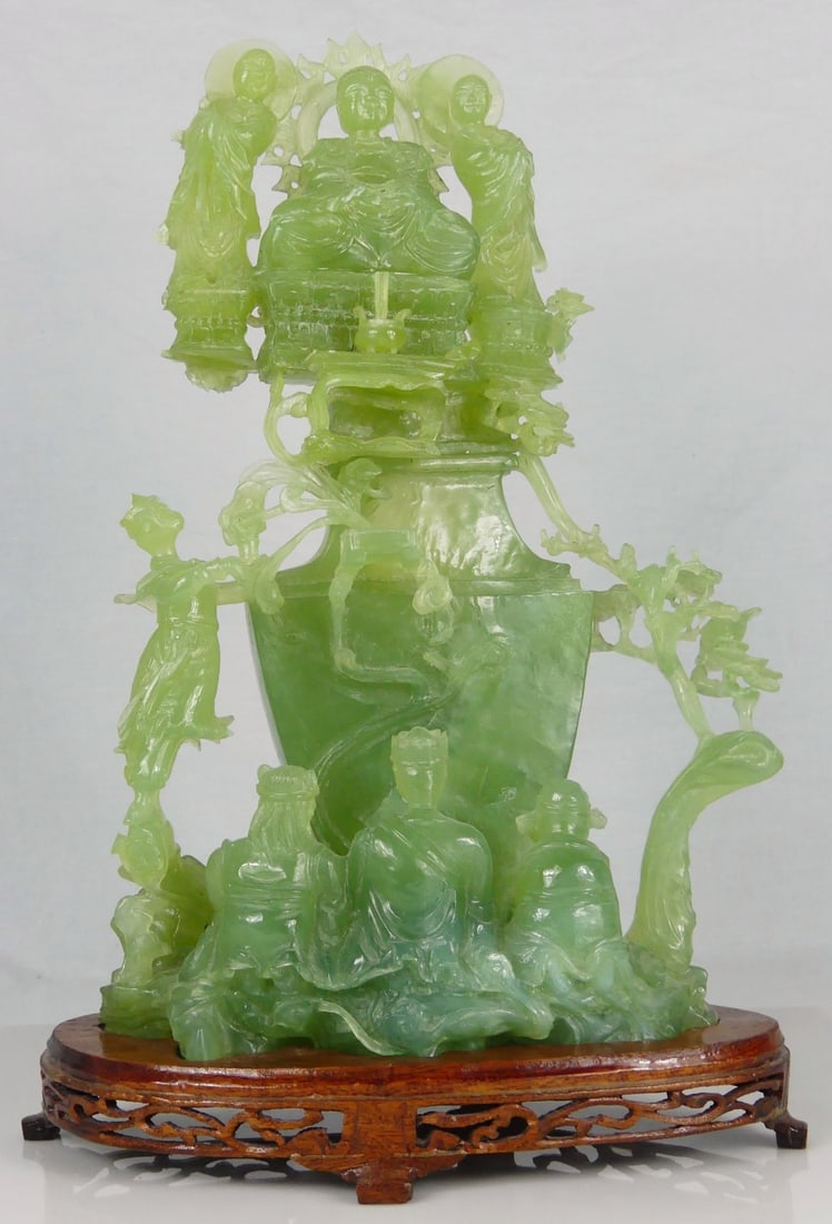 CHINESE SERPENTINE JADE FIGURAL URN (1 of 17)