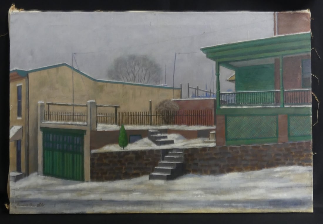 JAMES BONELLI 'BACKYARD' OIL PAINTING ON CANVAS (1 of 5)