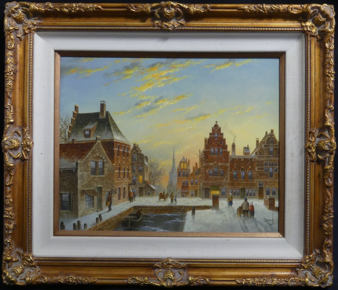 DENNIS LEWAN WINTER LANDSCAPE OIL ON CANVAS (1 of 5)