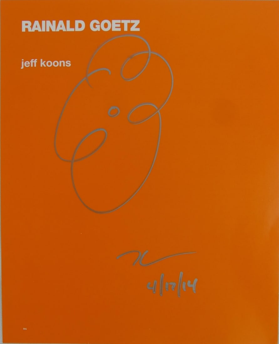 JEFF KOONS MARKER DRAWING ON BOOK PAGE (1 of 5)