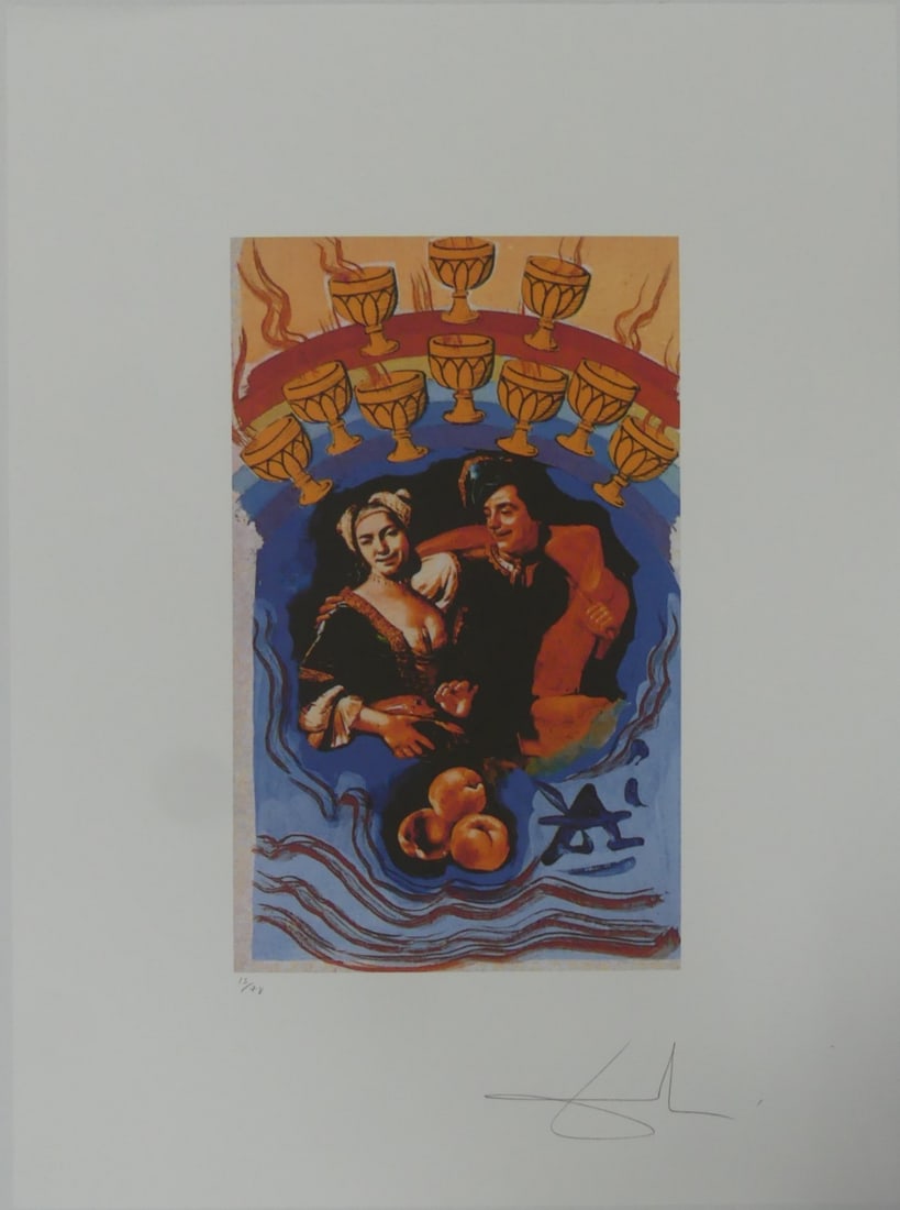 SALVADOR DALI 'TEN OF CUPS' LITHOGRAPH (1 of 6)