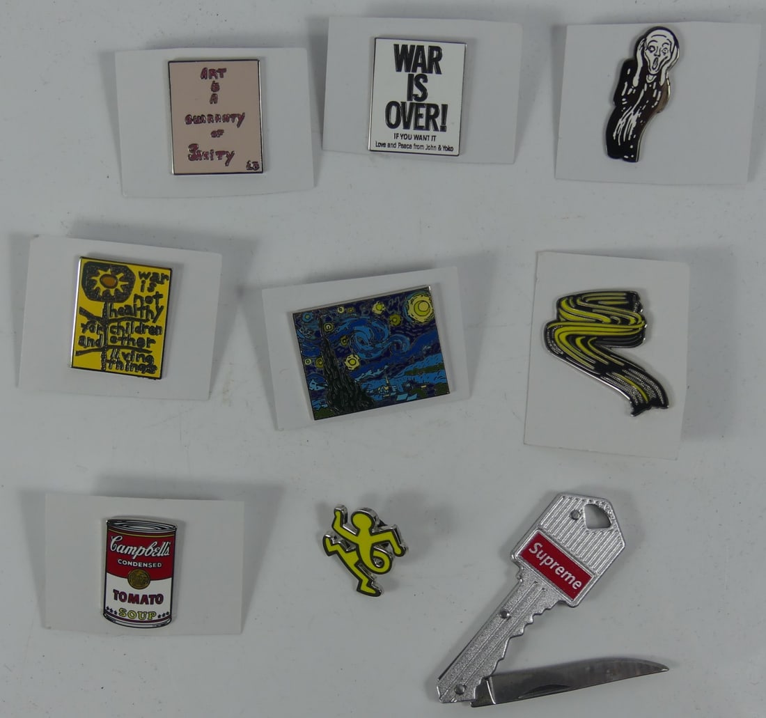 9pc MOMA ENAMEL PINS & SUPREME KEY KNIFE (1 of 5)