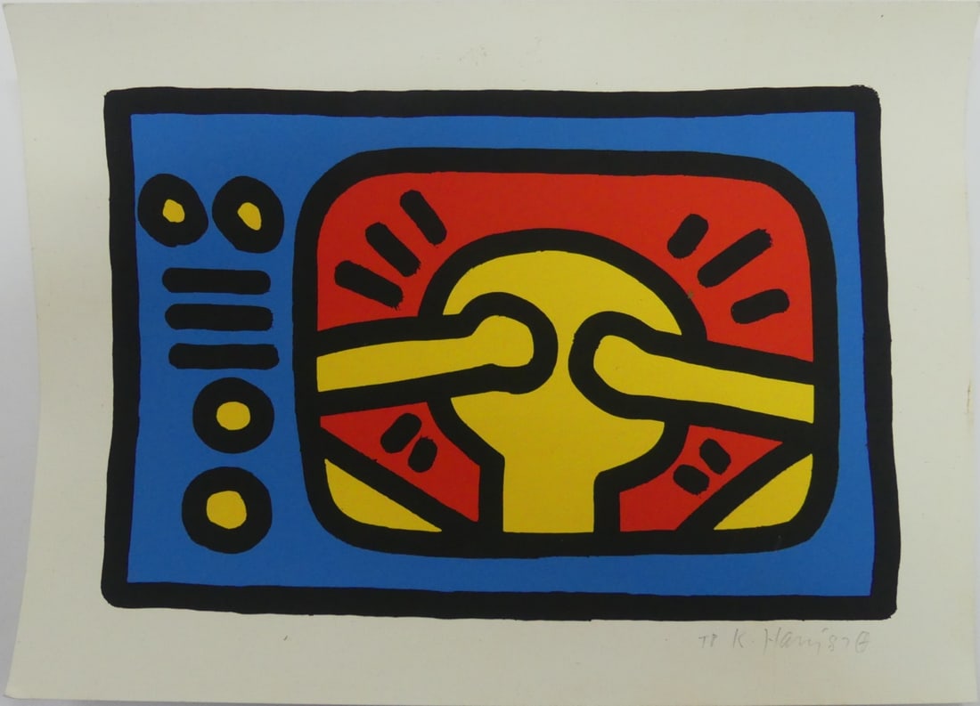 KEITH HARING 'UNTITLED PLATE 3, 1987' LITHOGRAPH (1 of 4)