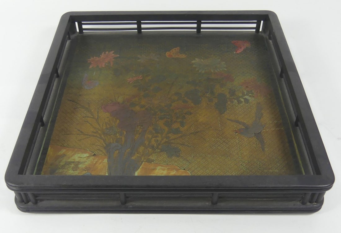 ANTIQUE CHINESE CINNABAR LACQUER TRAY (1 of 7)