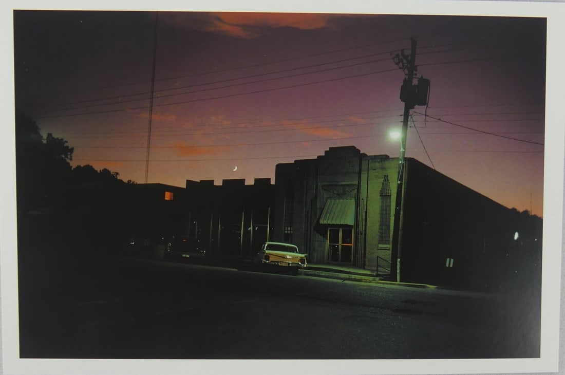 WILLIAM EGGLESTON 'DOWNTOWN MORTON' PHOTOGRAPH: William Eggleston 'Downtown Morton, Mississippi' photo print. Mounted. Sheet measures 8 1/8" x 5 3/8".