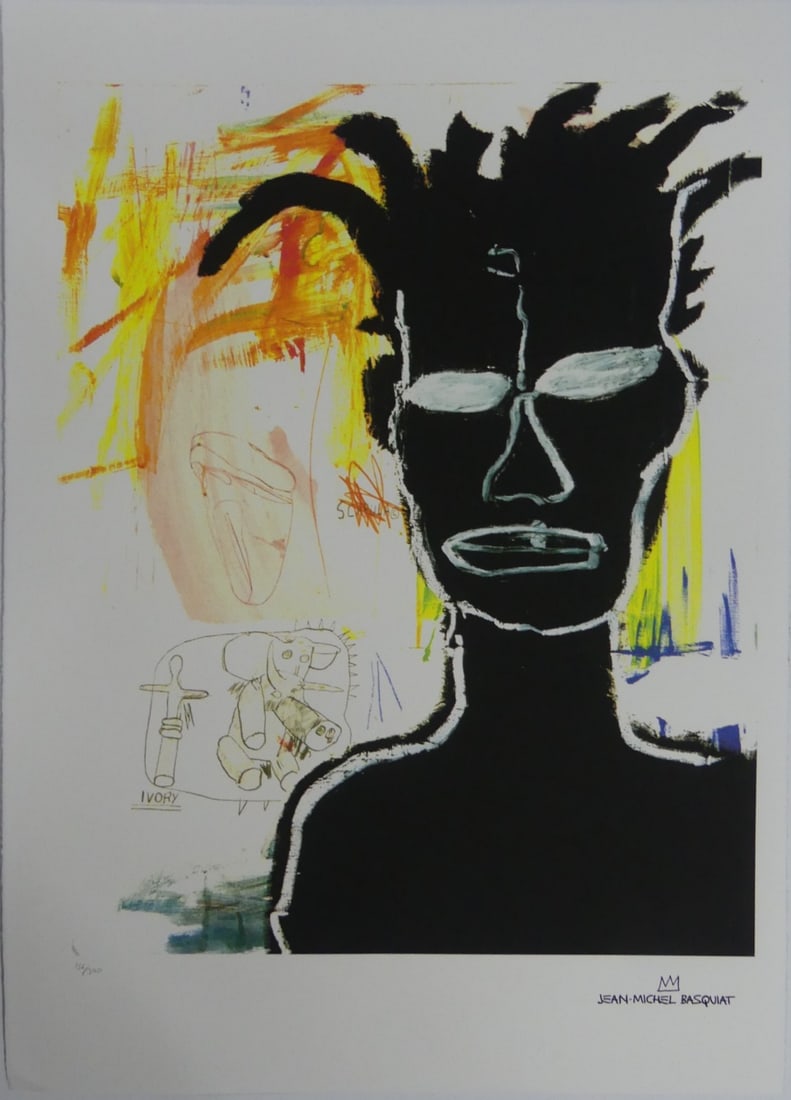 JEAN-MICHEL BASQUIAT 'SELF PORTRAIT' LITHOGRAPH (1 of 6)
