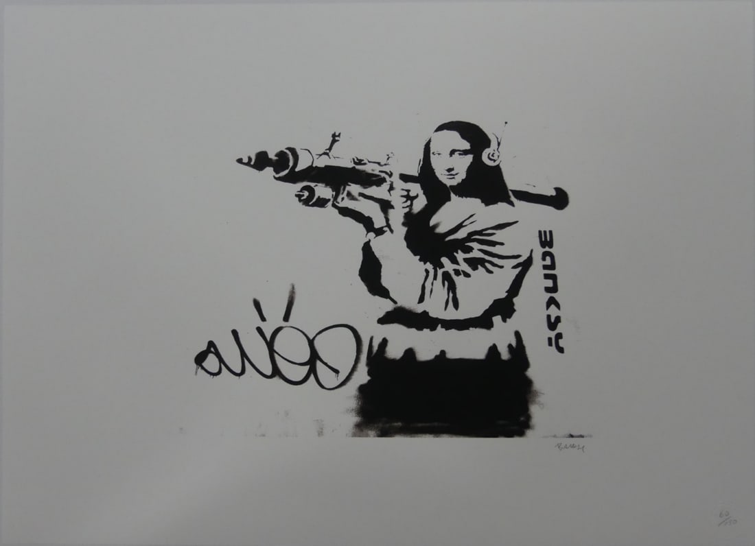 BANKSY 'MONA LISA w BAZOOKA' LITHOGRAPH (1 of 4)