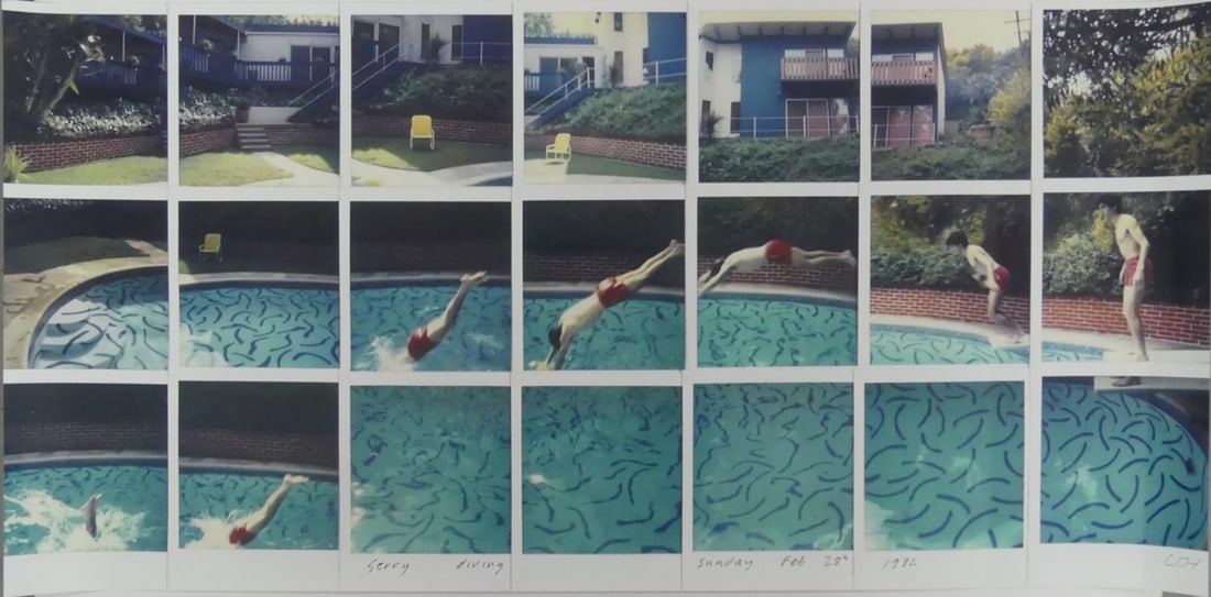 DAVID HOCKNEY 'JERRY DIVING' PHOTOGRAPH COLLAGE (1 of 5)