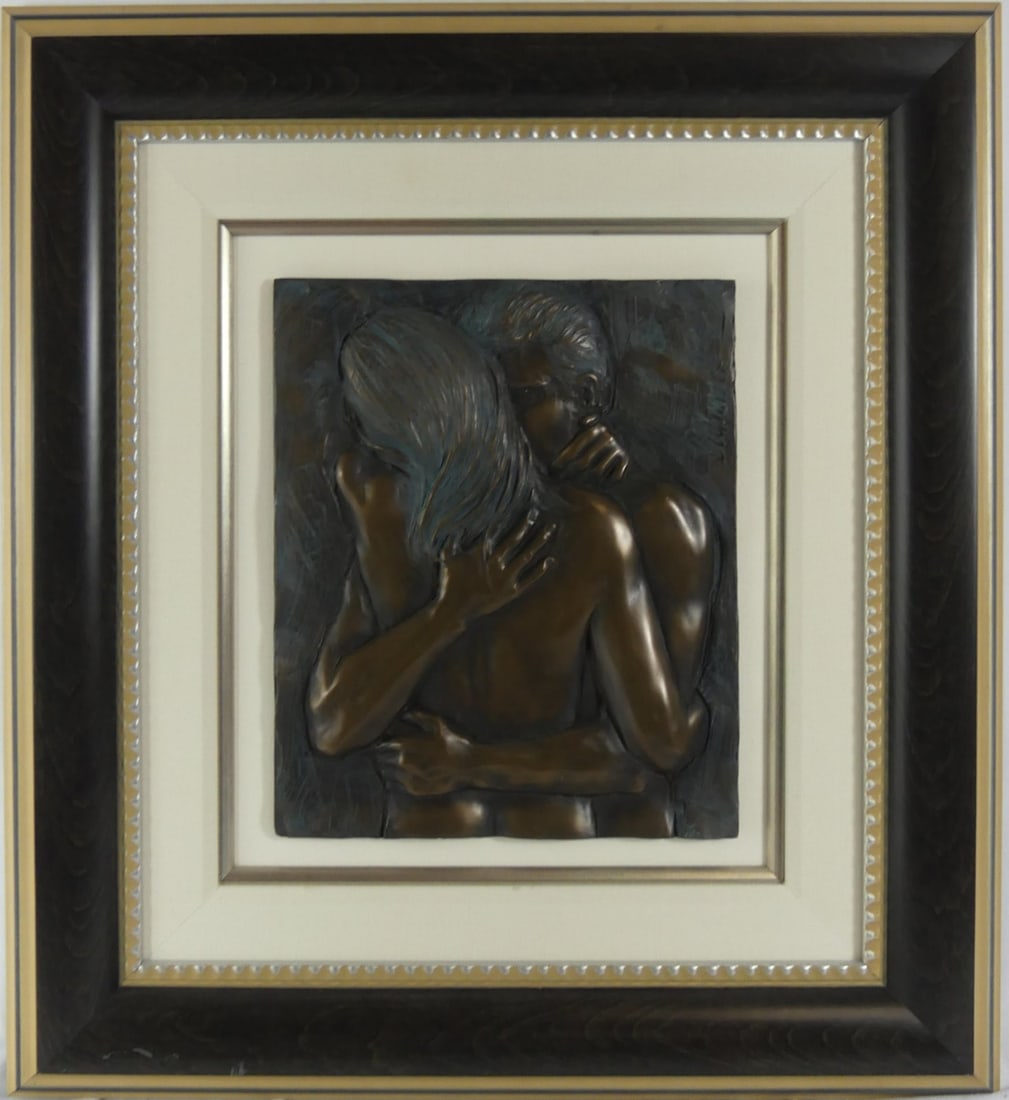 BILL MACK 'LOVERS' BRONZED RELIEF WALL SCULPTURE (1 of 5)