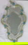 VENETIAN GLASS MIRROR WITH BLUE FLOWERS