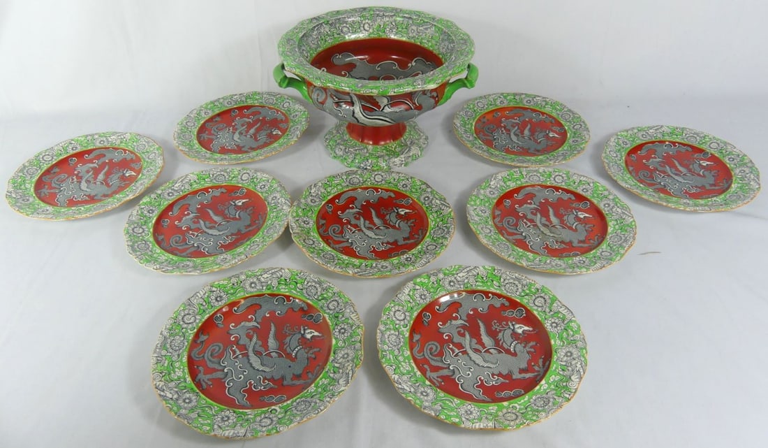 10pc MASONS IRONSTONE DRAGON CHINA SET (1 of 6)