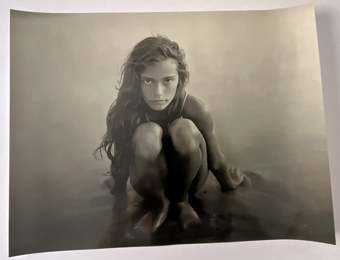 JOCK STURGES 'FANNY, MONTALIVET, FRANCE' PHOTO: Jock Sturges (B. 1947) 'Fanny, Montalivet, France' glossy photo-litho. Measures 14 x 18 inches.