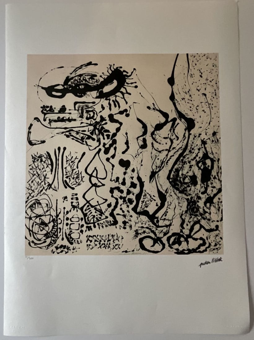 JACKSON POLLOCK 'UNTITLED' HAND NUMBERED LITHO (1 of 8)