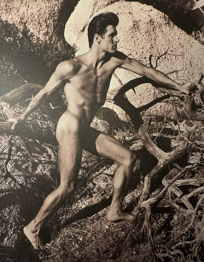 BRUCE WEBER MALE NUDE SHEET-FED GRAVURE: Bruce Weber (American, 20th century) Sheet-Fed Gravure print. Measures 13.40 x 10.50 inches.