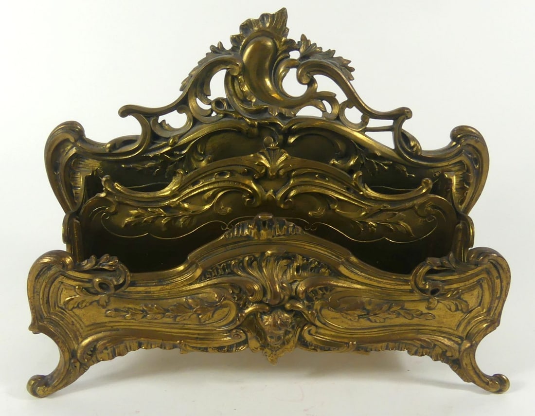 ANTIQUE VICTORIAN BRASS LETTER HOLDER (1 of 5)