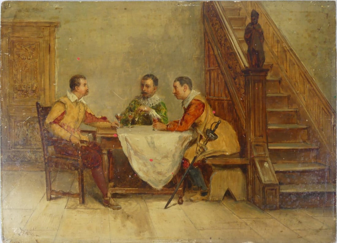 JOHN HENRY DOLPH 'CAVALIERS' OIL ON PANEL (1 of 6)