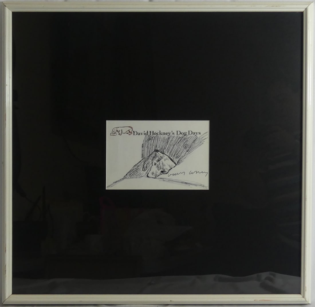 DAVID HOCKNEY 'DACHSHUND' INK DRAWING (1 of 3)