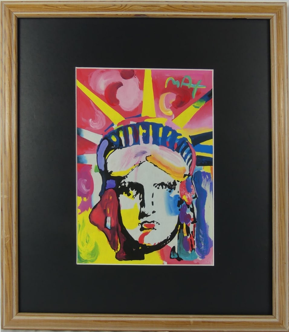 PETER MAX 'LIBERTY LADY' MIXED MEDIA ON PAPER (1 of 8)