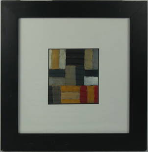 SEAN SCULLY 'WALL OF LIGHT' OFFSET LITHOGRAPH: Wall of Light offset lithograph after Sean Scully. Viewable measures 5 1/8" x 4 5/8". Frame measures 14 1/8" x 13 1/2".