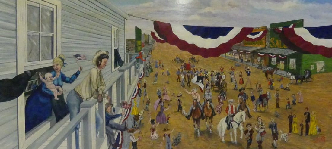 B. HERD "JULY 4th CELEBRATION' OIL ON BOARD (1 of 8)