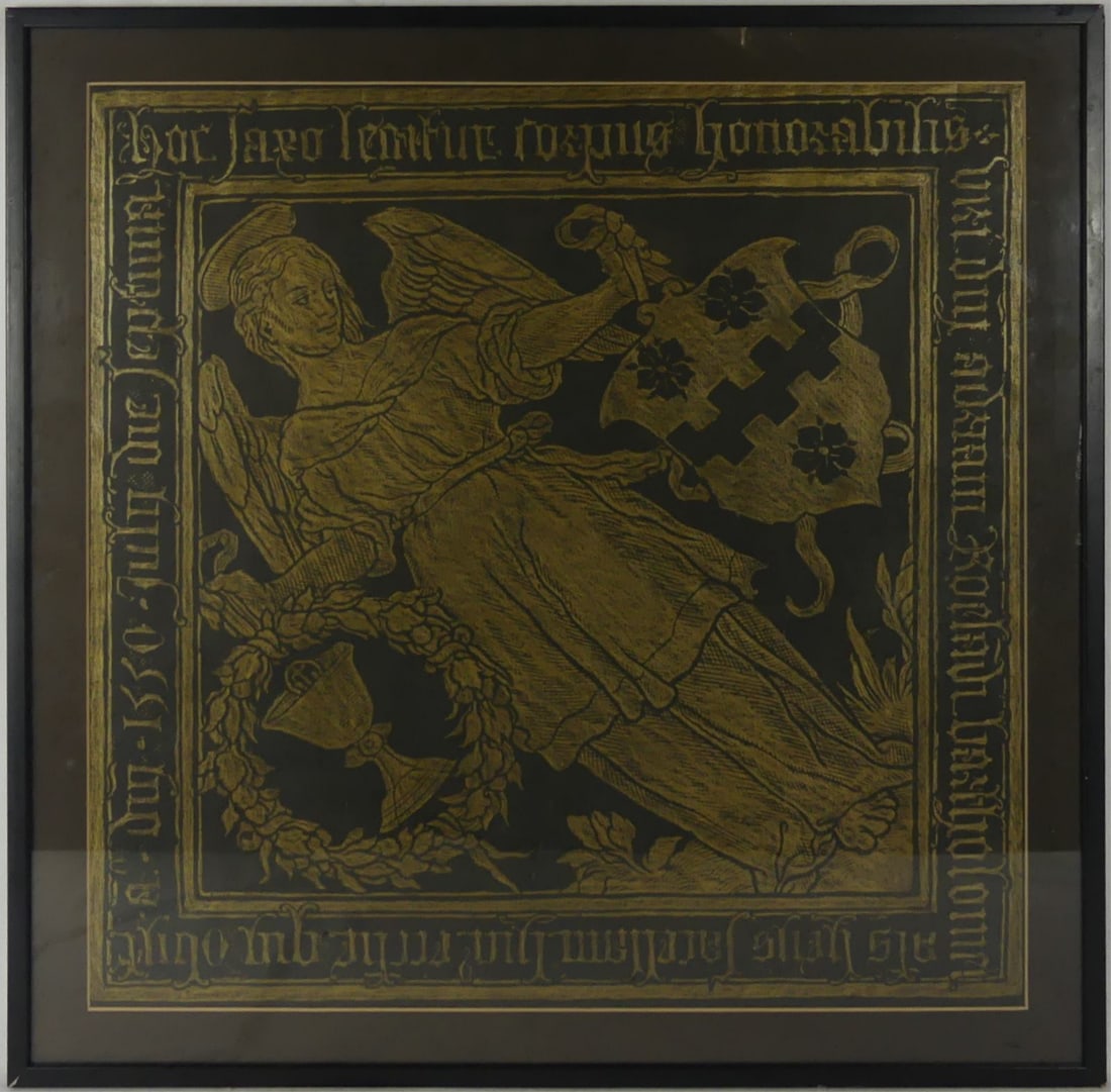 BRASS RUBBING OF ANGEL NETHERLANDS CHURCH (1 of 4)