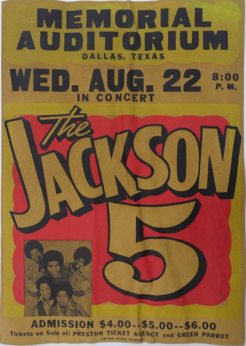 JACKSON 5 MEMORIAL AUDITORIUM CONCERT POSTER (1 of 6)