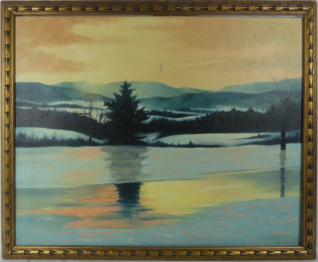 WINTER LANDSCAPE OIL PAINTING ON CANVAS (1 of 4)